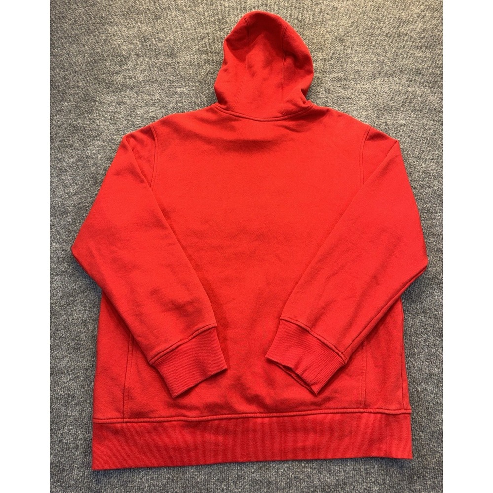 Adidas Hoodie Men's Size Large Red Pullover Fleece Logo Sweatshirt - Picture 5 of 11